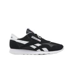 Imagem de Reebok Tênis masculino clássico de nylon, Preto/branco, 9