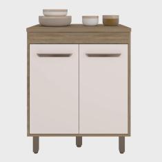 Imagem de Balcão Para Cooktop Com 3 Portas e Tampo Barcelona Cor Carvalho Oak Off White Poliman Móveis