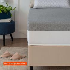 Imagem de Colchão Solteiro Guldi Dream Mola Ensacada (30x88x188) com 1 Travesseiro Guldi Dream Cinza e Branco