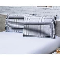 Imagem de Jogo Lençol Solteiro 2 Peças (1,88x0,88x20cm) 180 Fios Branco c/ Barra