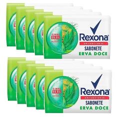 Imagem de Kit Sabonete Rexona Antibacteriano Erva Doce 84g 10 Unidades