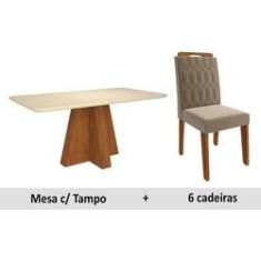Imagem de Sala de Jantar Cimol Maitê+6 Cadeiras Paola Savana/Joli