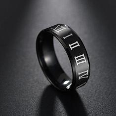 Imagem de MuYiYi11 Anel de aço inoxidável com impressão digital romana para festa, clube, formatura, anel de presente masculino
