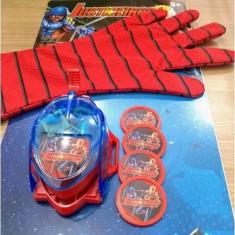 Imagem de Brinquedo Infantil Teia Luva Homem Aranha Lança Disco Spider Diversão Crianças Vingadores Avengers