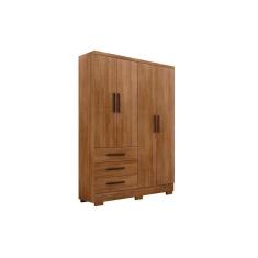 Imagem de Guarda Roupa Solteiro 4 Portas E 3 Gavetas C/pés Encant Freijo Cumaru - Novo Horizonte