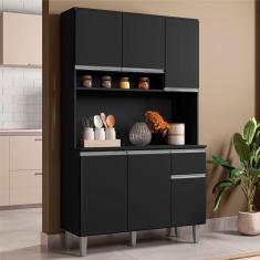 Imagem de Armário De Cozinha Udine 6 Portas Preto