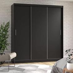 Imagem de Guarda Roupa Casal 3 Portas de Correr Muriqui Maxx Cabecasa Madeiramadeira Preto