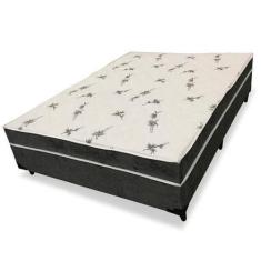 Imagem de Cama Box Conjugado Ortopédico Casal Suede Cinza 138 X 188 X 40 - Bueno