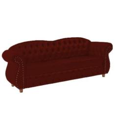 Imagem de Sofá Chesterfield Merlo 3 Lugares 2,30 - Suede Bordo / Decoração, Rece