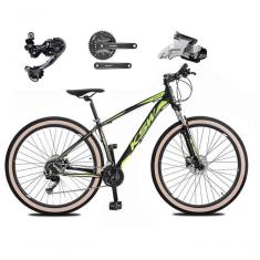 Imagem de Bicicleta Aro 29 Ksw Xlt Deore E Altus 27v Freio Hidráulico Garfo Trava Pneu Faixa Bege - Preto-verde Tam.19