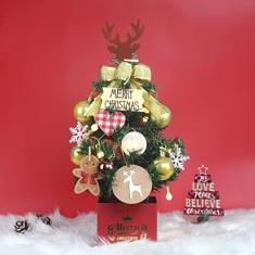 Imagem de Árvore de Natal de Mesa, árvore de Natal de Mesa Linda Decoração de Natal Artificial Requintada para Ambientes Internos e Externos 7,7 PolegadasÁrvore de Natal de Mesa