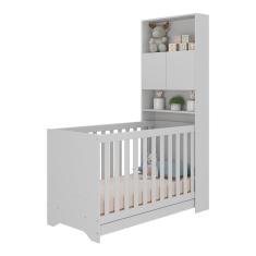 Imagem de Berço 3 Em 1 Com Colchão E Armário 2 Portas Multimóveis Mp4161 Branco Branco