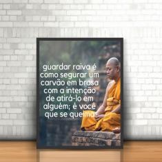 Imagem de Quadro Moldura - Religião Budismo Guardar Raiva Monge Frase