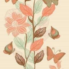 Imagem de Papel De Parede Adesivo Folhas Bege 817166323 Rolo 0,58X3M