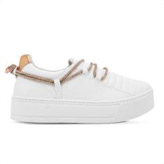 Imagem de Tênis Ramarim Caixa Alta Slip On Strass Feminino (36, Branco)
