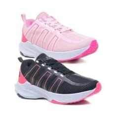 Imagem de Kit 2 Pares Tenis Feminino Academia Corrida Caminhada Leve-Feminino