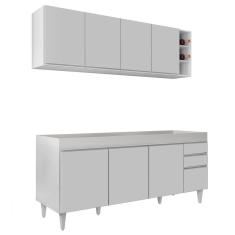 Imagem de Armário Nevada e Balcão para Pia 180cm Dallas Branco - Lumil