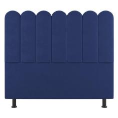 Imagem de Cabeceira Cama Box Casal King Size Lana 195cm Suede Azul - Abmaza