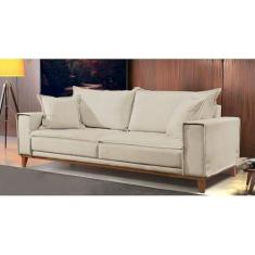 Imagem de Sofá Fixo 2 Lugares Luxo 160 cm Aquiles Bege Claro