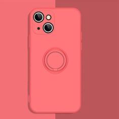 Imagem de Capa de telefone de silicone líquido macio para iPhone 11 12 13 Pro Max 13Mini XS Max X XR 7 8 Plus SE 2020 Stand Ring Capa à prova de choque, Hawthorn Red, para iPhone SE 2020