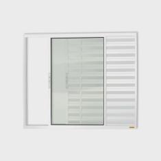 Imagem de Janela de Aluminio Veneziana de Correr 80x100cm 3 Folhas com Vidro Liso Confort Brimak