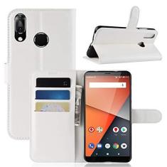 Imagem de Capa Vodafone Smart X9, capa carteira flip de couro PU premium com compartimento para cartão, suporte e fecho magnético [capa interior de TPU à prova de choque] Compatível com Vodafone Smart X9