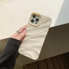 Imagem de Capa de telefone luxuosa com padrão ondulado de seda 3D para iPhone 14 13 12 11 Pro Max X XR XS Max 7 8 14 Plus capa brilhante de cor sólida, branca, para iphone XS