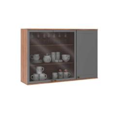 Imagem de Armário Aéreo Para Cozinha Com 2 Portas De Vidro 1,2 M - Carraro Móvei