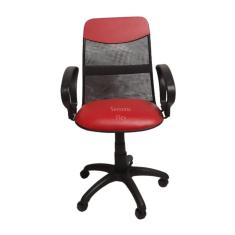 Imagem de Cadeira  diretor tela giratória com faixa - mecanismo relax -  braço fixo corano vermelho