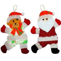 Imagem de Kit 6 Enfeites Natalino Árvore De Natal Papai Noel E Rena