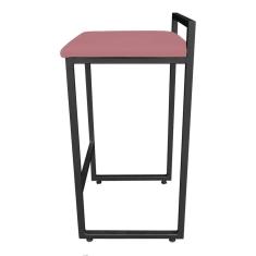 Imagem de Banqueta Alta Lavínia Suede Base Preto Rose