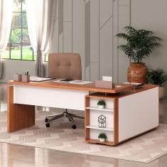 Imagem de Mesa para Escritório Gerencia 1 Porta Freijó/Branco - Artany Móveis