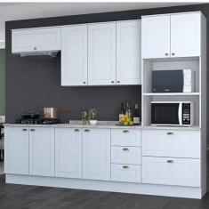 Imagem de Cozinha Completa 5 Peças 10 Portas Emily Espresso Móveis Branco