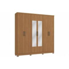 Imagem de Guarda Roupa Casal 6 Portas e 3 Gavetas c/ Espelho e Pés CBJ559 Canela