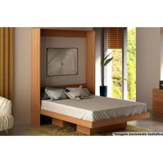 Imagem de Cama De Casal Multifuncional Articulada Dobrável Cm8016 Amêndoa - Tecno Mobili