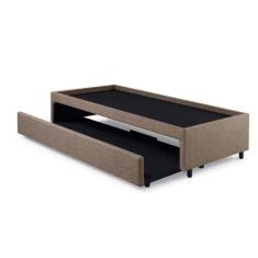 Imagem de Bicama Box Para Dois Colchões Viúvo 120X203 Linho Marrom - Cama Inhous