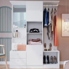 Imagem de Guarda-Roupa Solteiro 2 Portas 2 Gavetas Com Espelho Branco Gr1400 - A