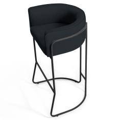 Imagem de Kit 3 Banquetas Decorativas Base Aço  Betina C-05 Corano Black - Domi