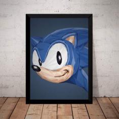 Imagem de Quadro Decorativo Sonic Game Arte Poster Moldurado