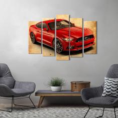 Imagem de Quadro Decorativo Mustang  Vintage  5 Peças Sala