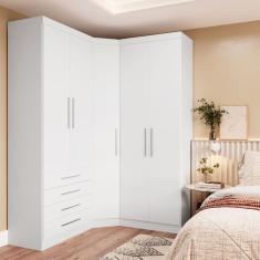 Imagem de Guarda Roupas Modulado De Canto Diagonal 3 Peças Com 5 Portas E 4 Gave