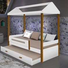 Imagem de Cama Casa Branco Mel Com Cama Auxiliar