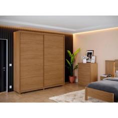 Imagem de Guarda Roupa Casal 2 Portas 4 Gavetas Vilage Móveis Fazzio Freijó