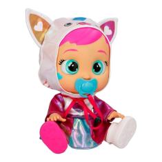 Imagem de Boneca Cry Babies Stars Daisy Fantasia de Gato Mamadeira e Chupeta Olhos Brilham Multikids BR2239