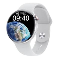 Imagem de Relogio Smartwatch Redondo Feminino Branco Serie 9 Para Samsung Androi