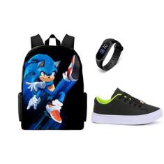 Imagem de Bolsa Masculina Escolar Lançamento Com Tenis Casual E Relogio Digital