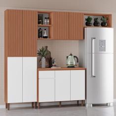 Imagem de Cozinha Completa Modulada Fernanda 100% Mdf Com 1 Balcão 9 Portas E 1