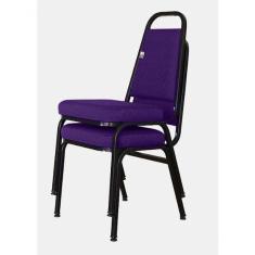 Imagem de 02 Cadeiras Empilhável Para Hotelaria Linha Hotel Jersey Roxo