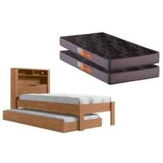 Imagem de Colchão Solteiro Pérola Polar (2un) + Bicama Invicta Atacama - Santos 