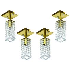 Imagem de Kit 4 Lustre Clearcrillic Cristal Acrílico Quadrado 